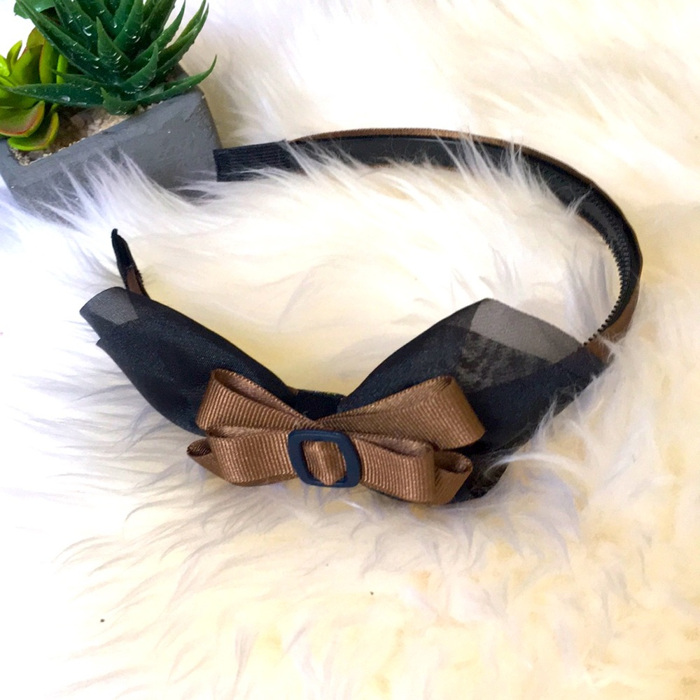 *NEW* Brown Black Mesh Bow Headband